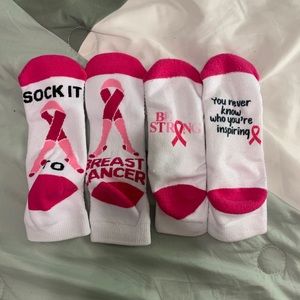 2 Pairs of Breast Cancer Awareness Socks